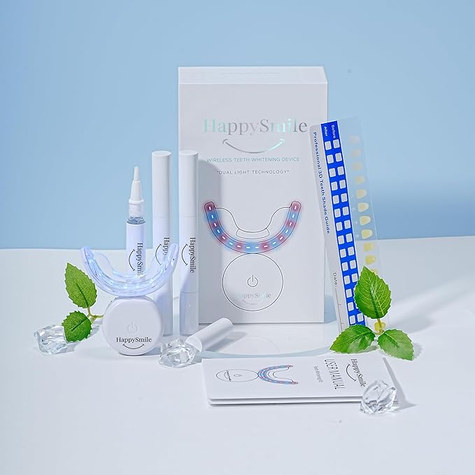 HappySmile LED & Pen Teeth Whitening Kit - Professional Oral Care for White Teeth - Includes Teeth Whitening Pen & LED for a Brighten Your Smile - Premium Teeth Whitening kit-Ruum Studio Home