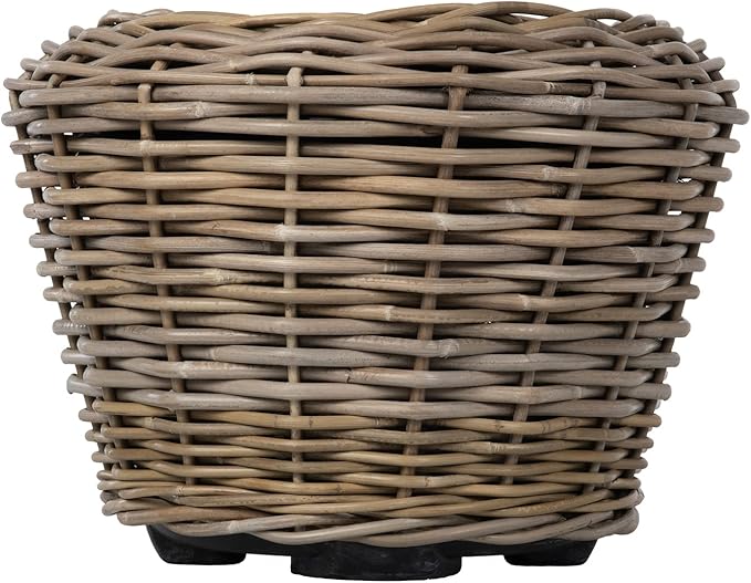 Rattan Kobo Indoor Outdoor Planter Basket with Plastic Pot Medium 35 Gallon Soil Capacity-Ruum Studio Home