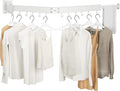 Foldable Clothes Drying Rack, 2 Fold Laundry Drying Rack Wall Mount, [No Drilling] Folding & Durable Space Saver for Laundry, Balcony, Bathroom, Patio, Dormitory, Apartment-White-Ruum Studio Home