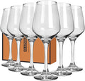 Clear Wine Glasses Set of 6-14oz Long Stem Wine Glass, Pretty Crystal Glassware, Hand Blown Goblets Drinkware, Unique Stemware Wine Glass Holiday Gift Set-Ruum Studio Home