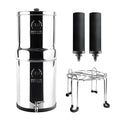 Gravity Water Filter System - 1.5 Gallons NSF Certified AISI 304 Stainless Steel Water Filter with 2 Smart (Black) Carbon Filter Elements & Free Stainless Steel Stand and Spigot (1.5G)-Ruum Studio Home