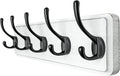 Dseap Coat Rack Wall: Patented, Heavy-duty, 17.4" Long 5-double-hooks Wooden Wall Mounted Coat Rack Coat Hanger Hook Rail for Winter Coats Hat Jacket Clothing, White & Black-Ruum Studio Home