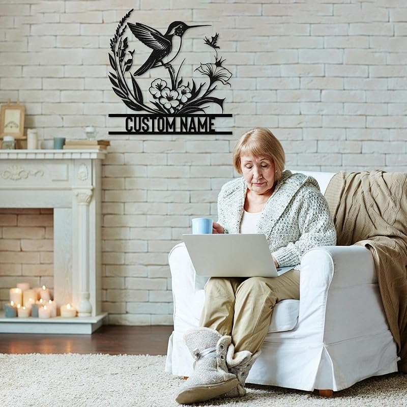 Personalized Metal Signs | Bird Metal Wall Art | Metal Name Sign Birds Welcome Plaque | Custom Garden Sign Yard Signs | Personalized Wedding Gifts | Housewarming Decor Indoor Outdoor-Ruum Studio Home