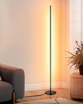 Modern Floor Lamps for Living Room, 56" LED Black Corner Lights with Remote, Dimmable, Floor Standing Lamp for Bedroom Home Office-Ruum Studio Home