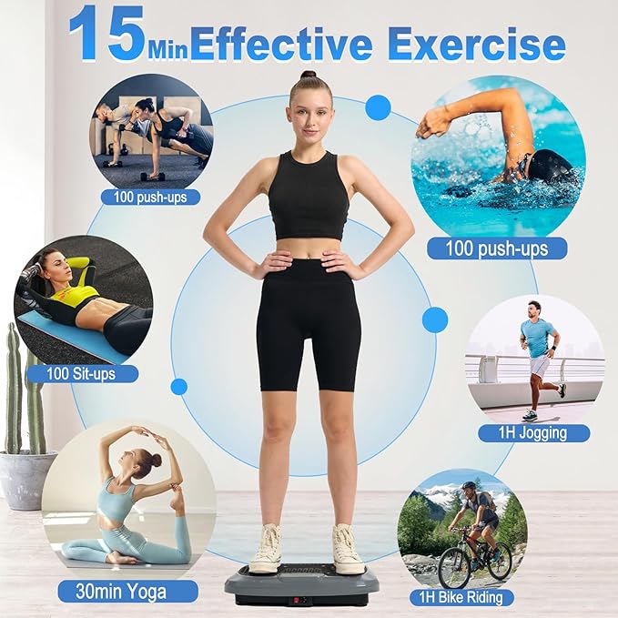 HOTWAVE Vibration Plate Exercise Machine for Lymphatic Drainage, Power Vibrating Plates Platform for Weight Loss - Whole Body Shaker Vibration Plate Machine Home Gym Shaping Fitness Workout-Ruum Studio Home