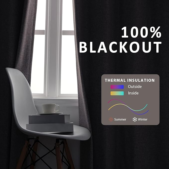 Macochico Extra Wide Full Blackout Linen Curtains for Sliding Door Orange Pinch Pleated Linen Curtains 96 Inches Long for Bedroom Living Room Farmhouse with Tieback 120”Wx96”L 1 Panel-Ruum Studio Home