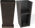 LA JOLIE MUSE Tall Outdoor Planters Set of 2, 20 inch Large Tapered Square Planters for Indoor/Outdoor Plants, Large Outdoor Flower Pots for Front Door, Patio and Deck-Ruum Studio Home