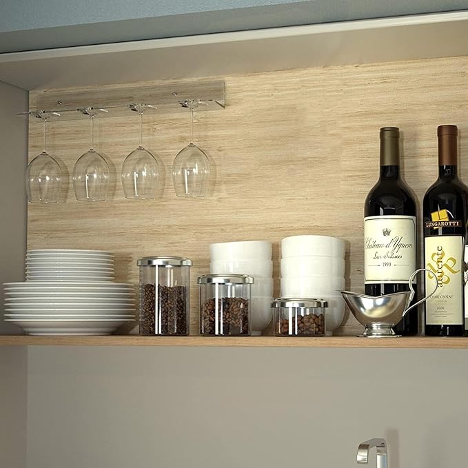WANLIAN Wine Glass Holder - Wall Mounted Acrylic, Pack of 2 - Reception Party & Kitchen Tableware Storage Rack-Ruum Studio Home