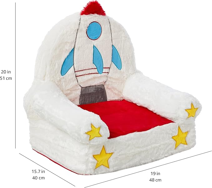 Amazon Basics Children's Plush Toddler Chair, Rocket, Multicolor-Ruum Studio Home