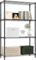 1000 lbs 4 Tier Shelf Metal Storage Shelves Shelving Wire Rack Heavy Duty Closet Organizers for Garage Kitchen Bathroom Laundry Black 13.8" D x 35.4" W x 59.5" H-Ruum Studio Home