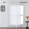 MYSKY HOME Patio White Curtains for Sliding Door, Living Room Curtains & Drapes Soft Cotton Farmhouse Window Treatments 90 inch Length 1 Panel Set Linen Look Semi Sheer Draperies, 100" W x 90" L-Ruum Studio Home