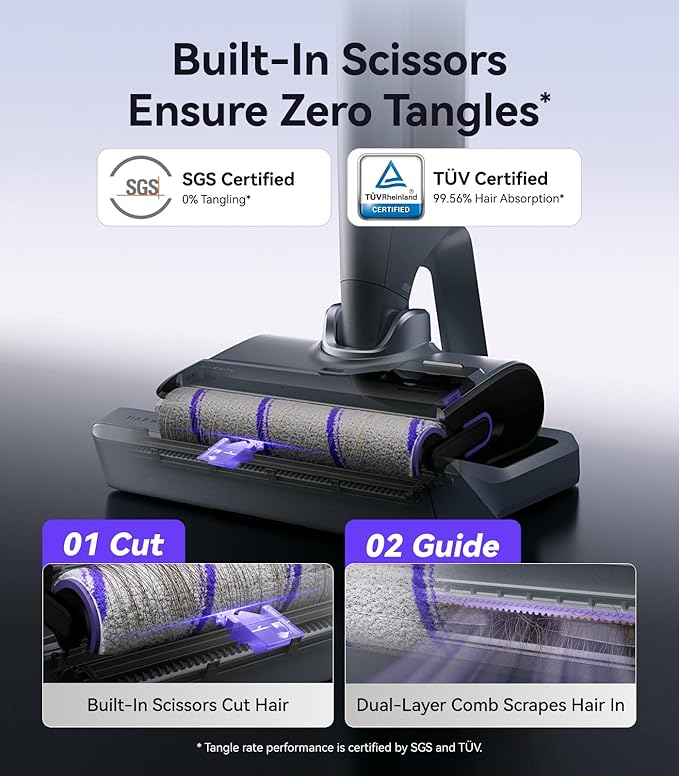NARWAL S30 Pro Wet Dry Vacuum Cleaner with 20000Pa Suction, Cordless Vacuum Mop for Hard Floors, Tangle-Free Hair-Cutting, 180° Lie Flat, 194°F Self-Cleaning, Disposable Waste Bag, Edge Cleaning-Ruum Studio Home