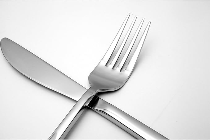 Fortessa Arezzo 18/10 Stainless Steel Flatware, 5 Piece Place Setting, Service for 1, Polished Stainless-Ruum Studio Home