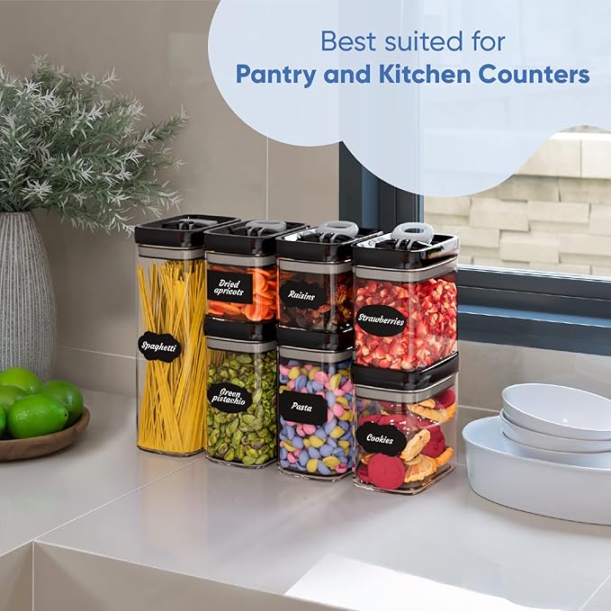 Chef's Path Airtight Food Storage Containers Set for Home Organization - 7 Piece Largest Flip Lock Set w/more Capacity - BPA Free Plastic Dry Food Storage Containers with Lids-Ruum Studio Home