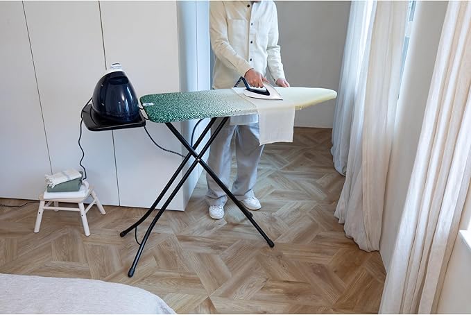 Brabantia - Ironing Board C - Extra Large Steam Unit Holder - Adjustable in Height - Non-Slip Rubber Feet - 100% Fair Trade Cotton Cover with Foam Layer - Foldable XL Unit - New Dawn - 49 x 18 inches-Ruum Studio Home