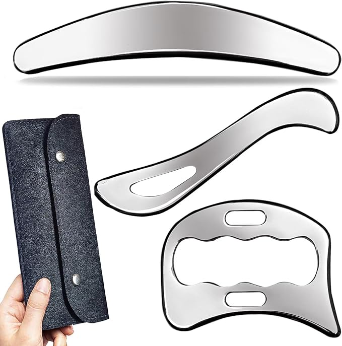 Muscle Scraper Stainless Steel IASTM Massage Tools Set,Gua Sha Scraping Tools for Physical Therapy(3pcs)-Ruum Studio Home