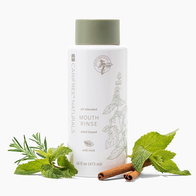 CariFree Naturals Mouth Rinse | pH Elevated, Fluoride-Free, with Magnolia Bark & Essential Oils, Organic Ingredients, Alcohol-Free, Dentist Recommended, Dentist Developed, Wild Mint Flavor, 16 fl oz-Ruum Studio Home