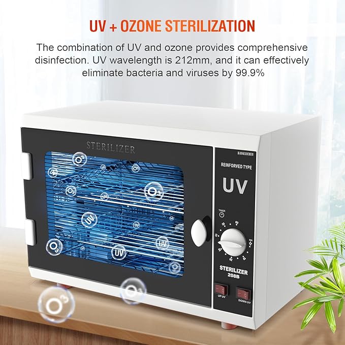 UV Sanitizer Cabinet. Dual Lamp UV Light Sanitizer Box with Timer Setting, Suitable for Cleaning of Various Items-Ruum Studio Home