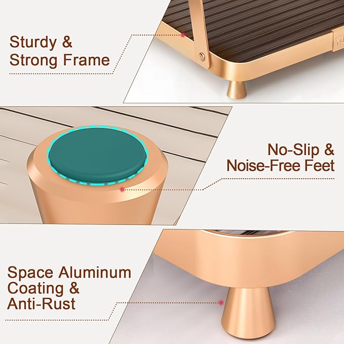 YUPER Bathroom Counter Organizer, 2-Tier Bathroom Organizers and Storage, Large Makeup Storage Shelf Vanity Tray Perfume Organizer, Bedroom Kitchen Corner Counter Storage Sink Shelf Gold-Ruum Studio Home