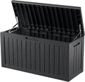 80 Gallon Outdoor Storage Box Waterproof Lockable Resin Deck Box Large, Patio Storage Bin for Pool Accessories Cushion Furniture, Garden Tools, UV-Resistant Outside Delivery Black-Ruum Studio Home