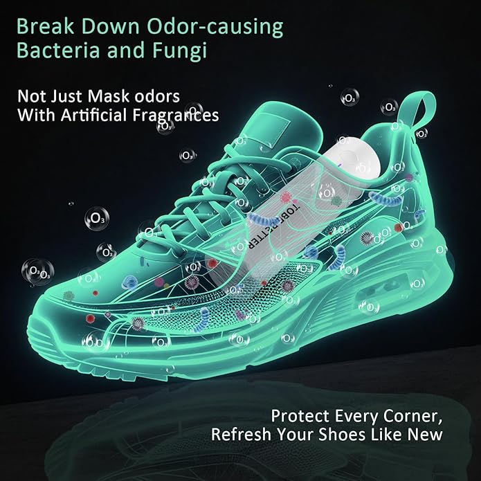 Shoe Deodorizer Rechargeable Ozone Tech Eliminates Odors in All Footwear, Auto Shut-Off Durable Dryer-Style Freshener-Ruum Studio Home