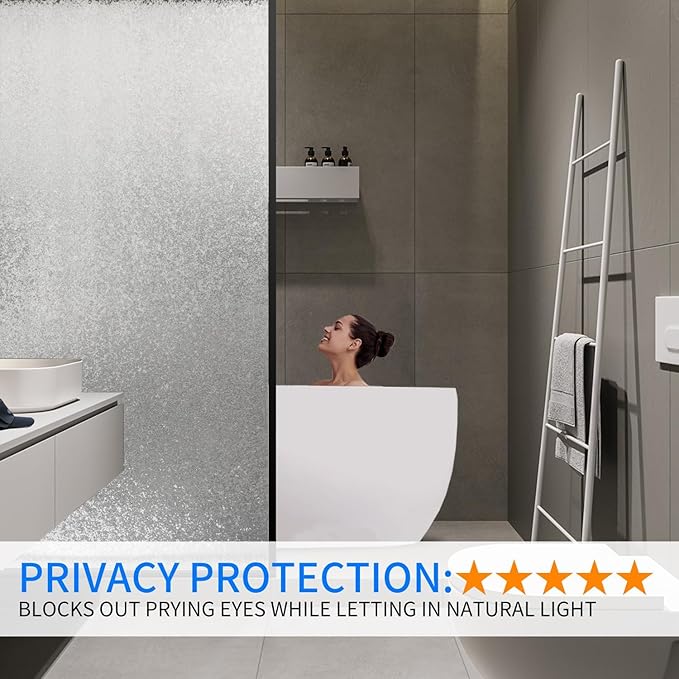 Window Film Privacy Day and Night with Installation Tools, Static Cling Glass Film Ideal for Home Shower Office Glass Door (Flash Diamond, 35.4 x 78.7 Inch)-Ruum Studio Home