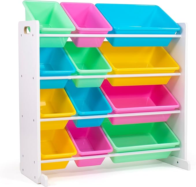 Humble Crew Kids' Toy Storage Organizer, White/Pastel (WO560P)-Ruum Studio Home