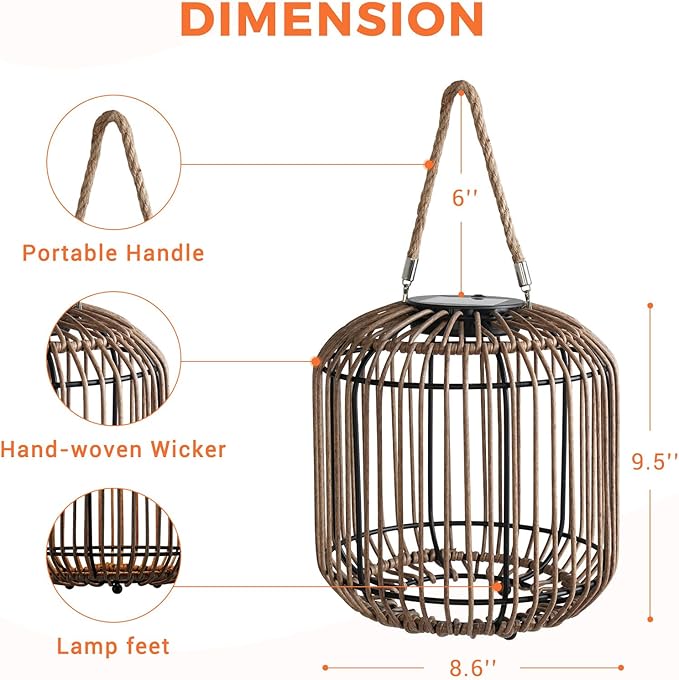 Solar Yard 2-Pack Outdoor Solar Lamp, Water-Resistant Lights for Outside Hanging Lantern Table Lamp Lights Decoration for Garden, Yard, Patio, Porch, Trees, Pathway, Natural-Ruum Studio Home