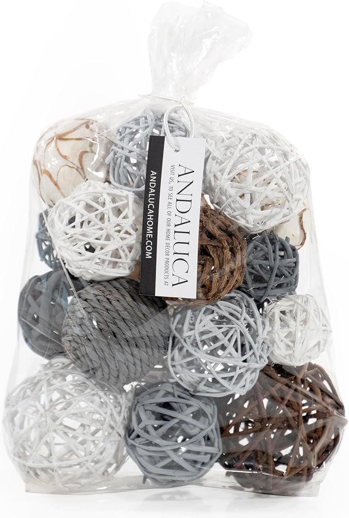 ANDALUCA Decorative Balls Vase Filler Bag with Orbs, Balls (Grey)-Ruum Studio Home