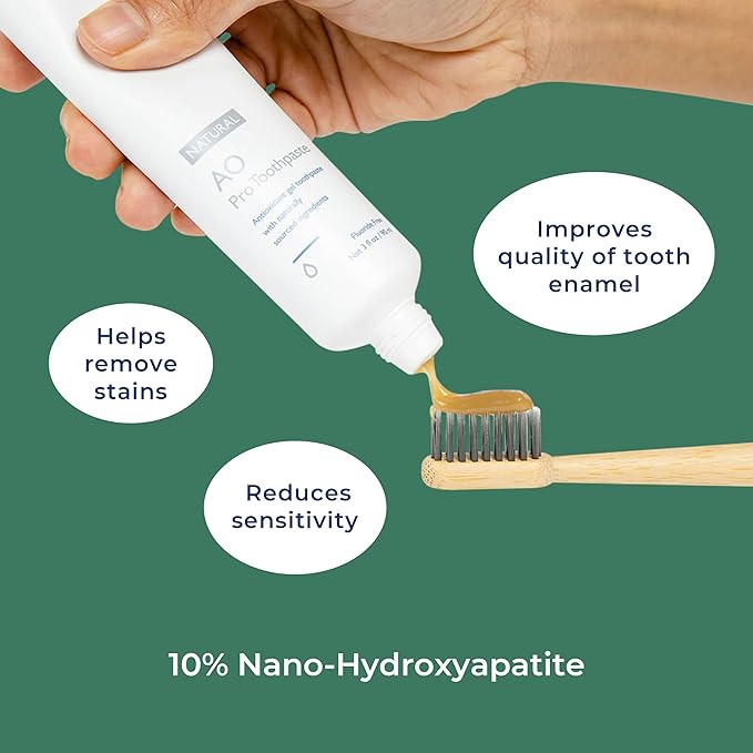 PerioSciences AO Pro Natural Toothpaste with Nano Hydroxyapatite, Remineralizing, Fluoride Free, SLS Free, Gluten Free 3 fl oz / 90ml-Ruum Studio Home