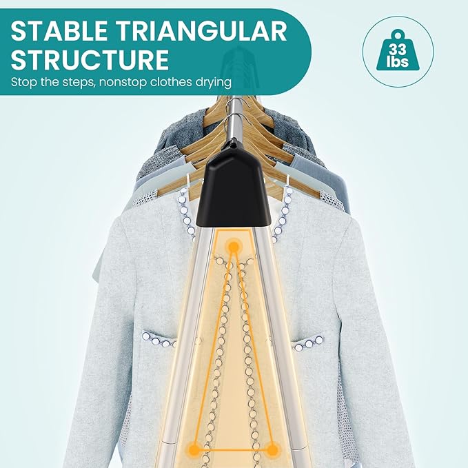 APEXCHASER Foldable Clothes Drying Rack, 55'' Collapsible Laundry Clothes Airer Width Heavy Duty Hanger for Sweaters Baby Clothes Towels Portable Indoor Outdoor for Home Travel-Ruum Studio Home
