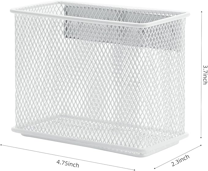 dedoot Magnetic Pencil Holder, Locker Pencil Holder Strong Magnetic Holder for Whiteboard Marker, 4.7x2.3x3.7inch Black Mesh Magnetic Holder for Fridge, Sponge, Recipe, Beverage,White-Ruum Studio Home