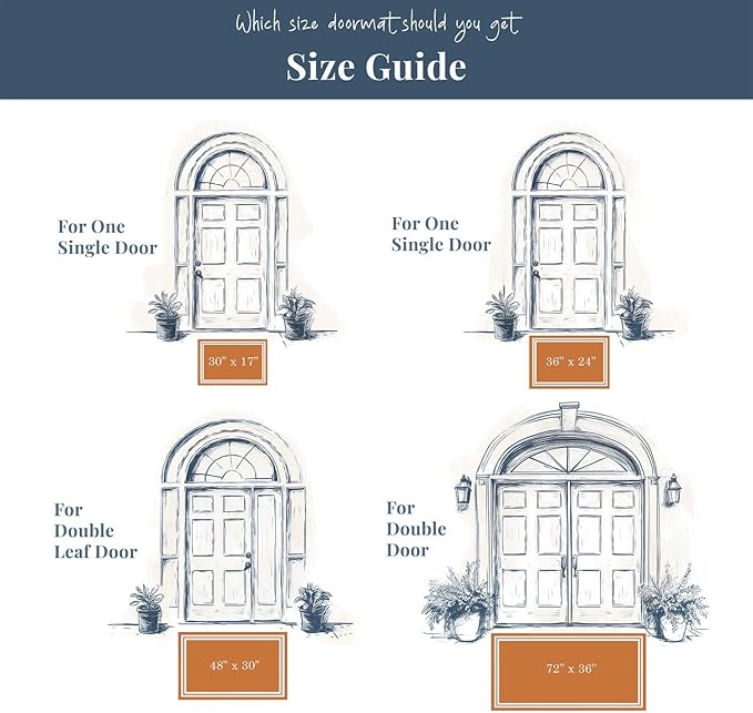 Barnyard Designs Natural Coco Coir Heavy Duty Backing Doormat - Large Cute Non-Slip Front Door Welcome Mat for Outside Entrance or Porch Entry, Brown (36x72, Plain Brown)-Ruum Studio Home