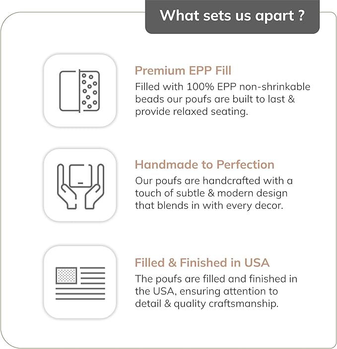 Anji Mountain 20"x20"x20" Handmade & Handcrafted Ottoman Pouf Comfortable Pouf Ottoman Foot Rest & Home Décor Accent for Living Room, Bedroom, Nursery, Kids Room, Patio-Ruum Studio Home