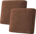 H.VERSAILTEX Velvet Stretch Couch Cushion Cover Plush Cushion Slipcover for Chair Loveseat Sofa Cushion Furniture Protector Seat Cushion Sofa Cover (2 Piece Large Sofa Cushion Covers, Caramel)-Ruum Studio Home