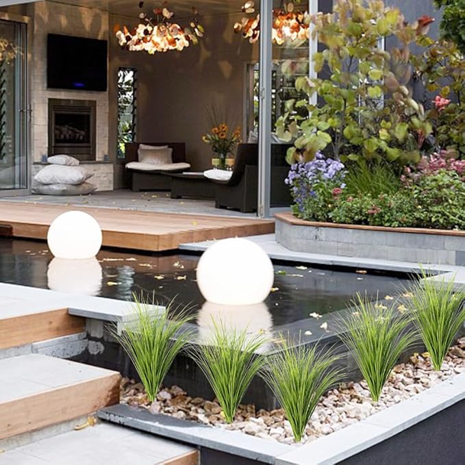 Melorca&Guilla Artificial Plants 6PCS 25.5“ Fake Tall Onion Grass,Faux Grass Plant,Artificial Grass Greenery Shrubs Bushes for Garden Porch Window Box Shop Office Home Décor-Ruum Studio Home