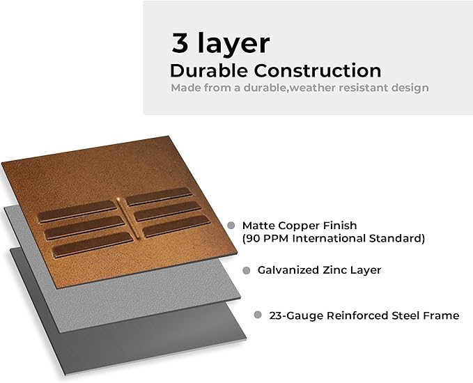 Worth Garden 28" H. Large Metal Planter Set of 2, Classic Matte Bronze Retro Finish Tall Square Tapered Steel Flower Plant Pots for Indoor & Outdoor Use - Insert Plate with Drain Holes, Air Vents-Ruum Studio Home