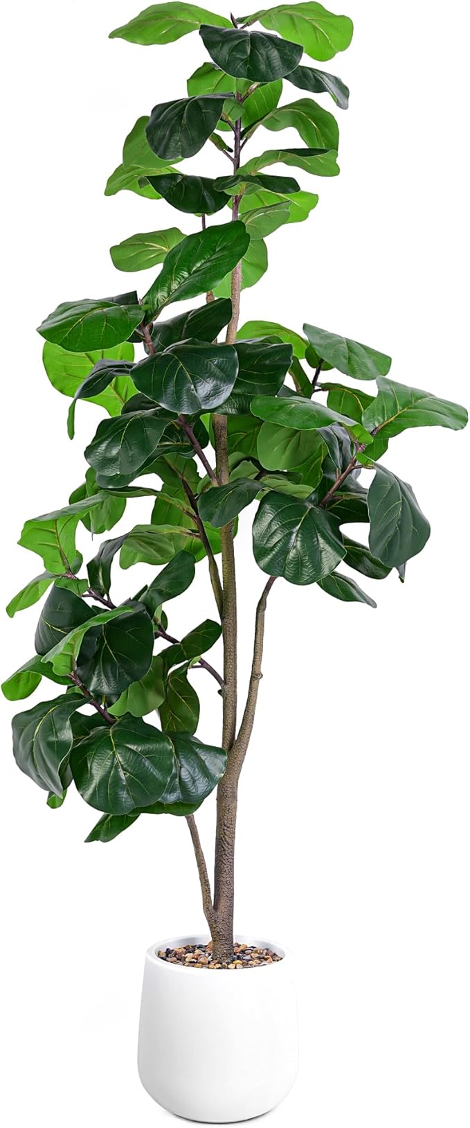 Artificial Fiddle Leaf Tree, 6ft Faux Plant Fake Ficus Lyrata Trees with White Planter, Artificial Fig Trees Floor Plants for House Office Living Room Indoor Home Decor, Housewarming Gift-Ruum Studio Home