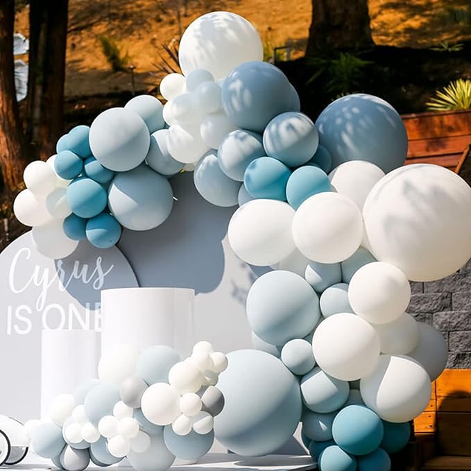 130pcs Dusty Blue Balloons Different Sizes 18" 12" 10" 5" Slate Blue Balloons for Boys Girls Baby Shower Wedding Anniversary Graduation Engagements Birthday Party Decorations-Ruum Studio Home