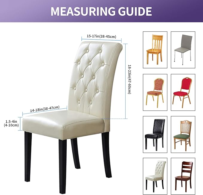 Joccun Chair Covers for Dining Room Set of 2,Dining Chair Slipcovers Stretch Dining Room Chair Covers Seat Protector,Washable Parsons Chair Cover for Home,Hotel,Banquet(Black,2 Pack)-Ruum Studio Home