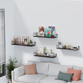 Floating Shelves for Wall Set of 4, Different Sizes Mounted Wood Floating Shelf, Wall Shelves for Living Room, Bedroom, Bathroom, Kitchen, Farmhouse Decor, Office-Ruum Studio Home