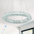 22" Chandelier Crystal Chandeliers Ceiling Light Fixture with Remote Control Flush Mount Ceiling Lights for Living Room Dining Room Bedroom(dimmable)-Ruum Studio Home