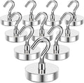 MIKEDE Strong Magnetic Hooks, 110Lbs Heavy Duty Magnetic Hooks for Cruise Cabin, Neodymium Earth Magnets with Hooks for Hanging, Super Metal Industrial Magnetic Hanger for Grill, Cruise, Storage-Ruum Studio Home