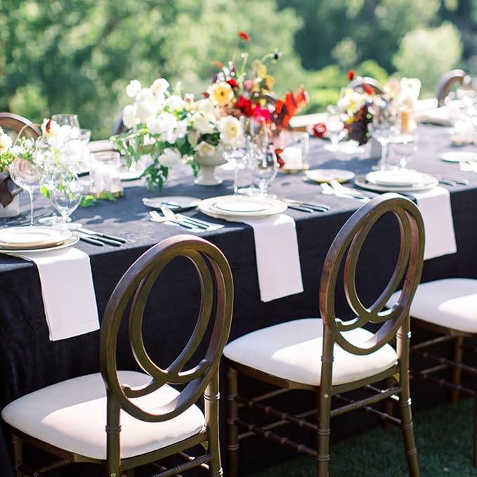 sancua 4 Pack Black Tablecloth 60 x 84 Inch, Rectangle Table Cloth for 4ft Tables - Stain and Wrinkle Resistant Washable Polyester Table Cover for Dining Wedding Banquet Party Buffet Restaurant-Ruum Studio Home