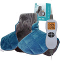 Ruqiji 19" x 24" Weighted Neck&Shoulder Heating Pad, 2.5lbs with 12 Temperature Settings&Countdown timer,Pain Relief for Neck/Shoulders/Menstrual Pain, Christmas Gifts for Women Men Mom Dad(Gray/Blue)-Ruum Studio Home