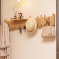 Wall Mounted Piano Key Hanger | Flip Style Hook | Entrance Wall Art Hook, Made of Oak Wood (3 Times Painted, 4 Times Polished) (Fence Beech, 12Hooks)-Ruum Studio Home