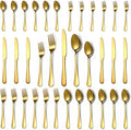 Lazycorner 30 Pcs Gold Silverware Set for 6, Food Grade Stainless Steel Flatware Set Include Fork/Knife/Spoon, Mirror Polished Eating Utensils Sets, Reusable Silverwear Cutlery Set, Dishwasher Safe-Ruum Studio Home