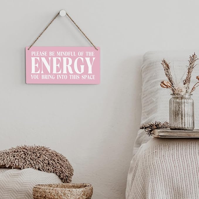 Pink Room Decor Spiritual Decoration Meditation Room Decoration Inspirational Spa Positive Affirmations Wall Decor Wood Plaque Sign Hanging Door Sign Home Office Yoga Room-Ruum Studio Home
