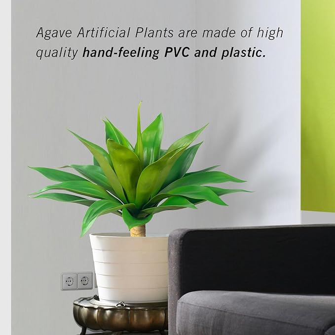 Artificial Agave Plants,Large UV Resistant Fake Agave Planters for Indoor and Outdoor Decorating Plantas Artificiales Decorativas Grandes(2Pack, 28")-Ruum Studio Home