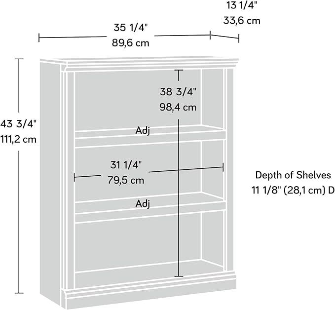 Sauder Miscellaneous Storage 3-Shelf Bookcase/ Book shelf, Salt Oak finish-Ruum Studio Home